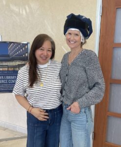 Professional Penguin Cold Capper Krystal Ababao-Enabe with her patient Dana during cold capping treatment
